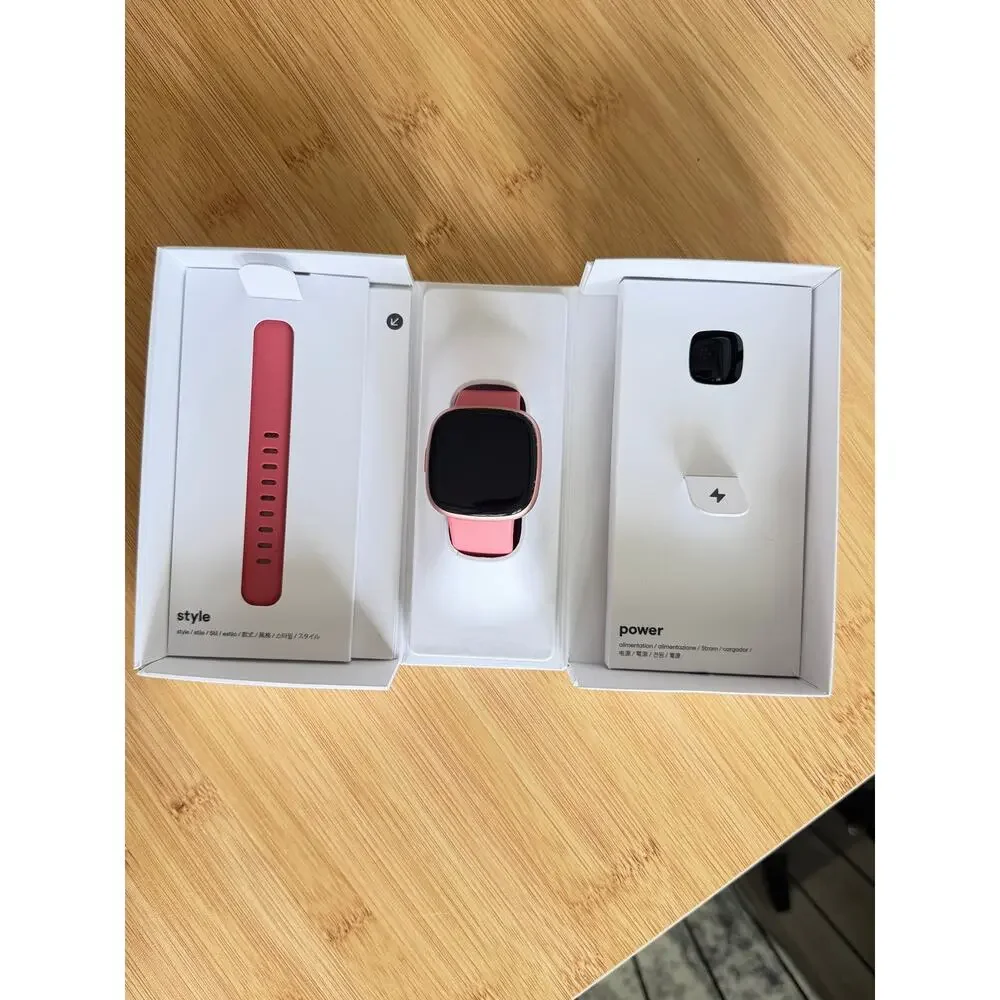 Google Fitbit Versa 4 Smartwatch Pink Sand Copper Rose GPS Fitness Watch